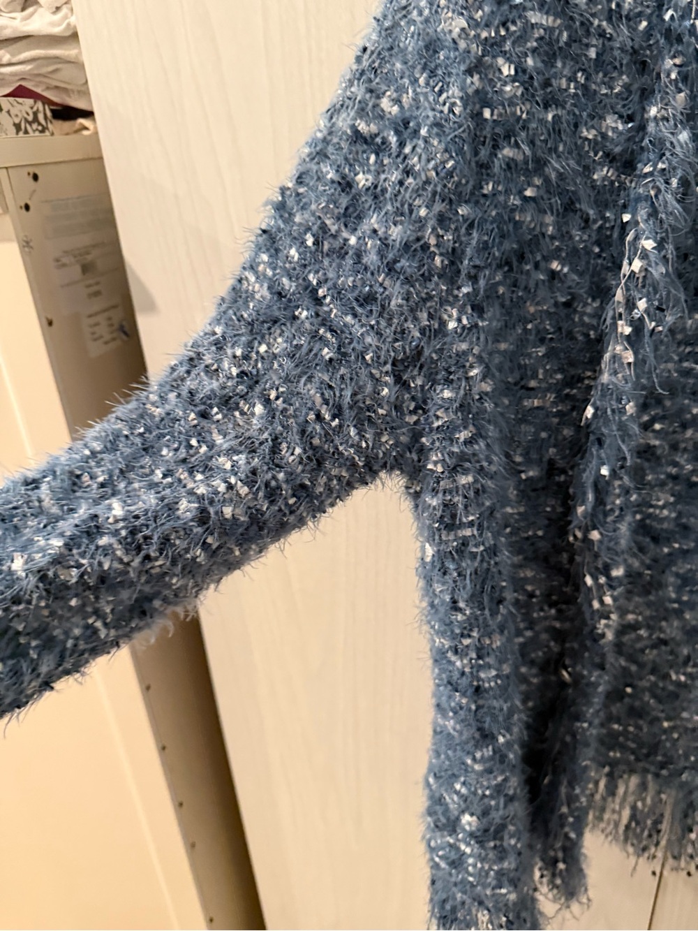L’AGENCE Blue Metallic Textured Knit Sweater – Worn Once - Picture 3 of 4